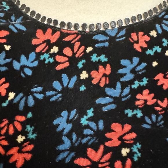NEW Draper James Floral Velvet Shift Dress Black Red Blue Size XS - Picture 3 of 7